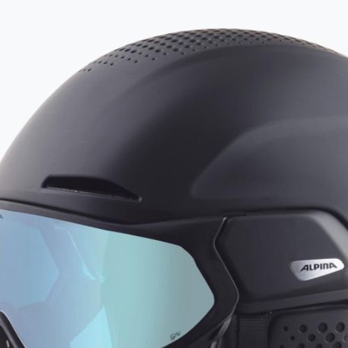 Alpina Oro QV Mips ski helmet black matt/ice blue