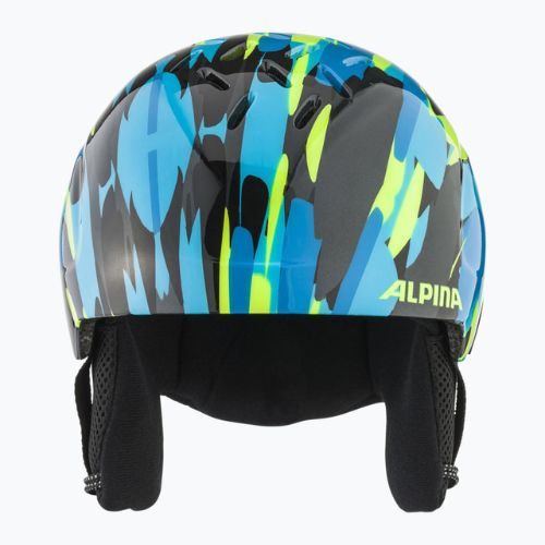 Alpina Pizi children's ski helmet neon blue/green gloss
