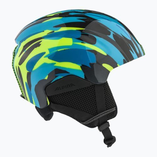Alpina Pizi children's ski helmet neon blue/green gloss