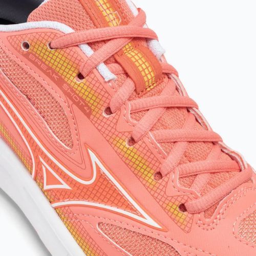 Women's tennis shoes Mizuno Break Shot 4 AC candy coral / white / fusion coral
