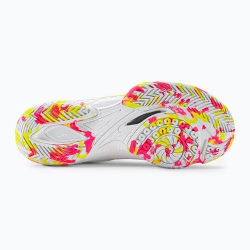 Men's badminton shoes Mizuno Wave Claw Neo 2 white / lunar rock / high vis pink