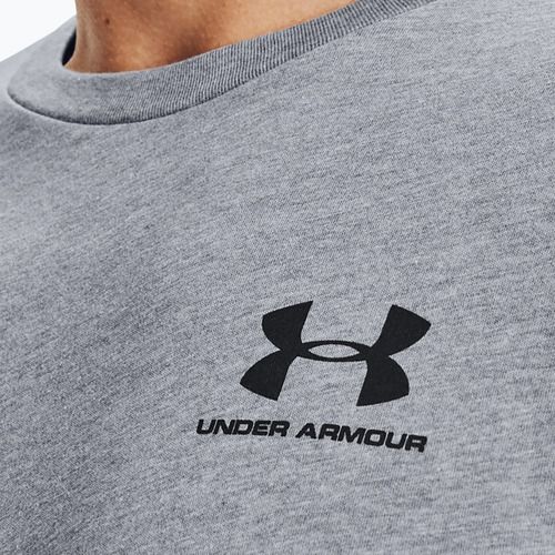 Men's Under Armour Sportstyle Left Chest SS steel light heather/black training t-shirt