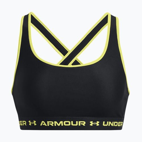 Under Armour Crossback Mid black/lime yellow fitness bra