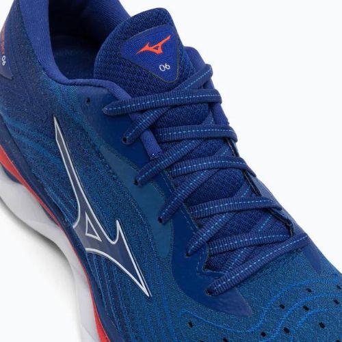 Men's running shoes Mizuno Wave Sky 6 turquoise sea/white/cherry tomato