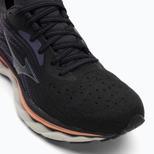 Women's running shoes Mizuno Wave Sky 6 black/quicksilver/hot coral