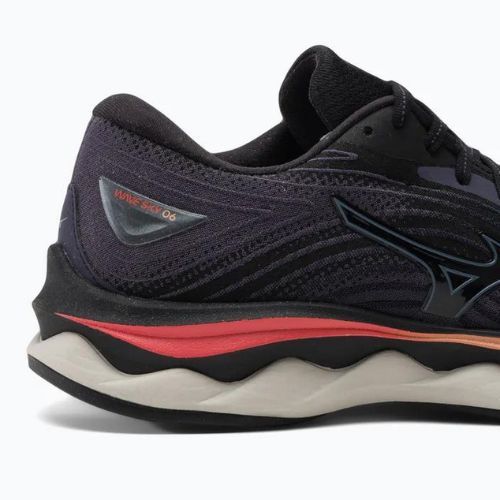 Women's running shoes Mizuno Wave Sky 6 black/quicksilver/hot coral