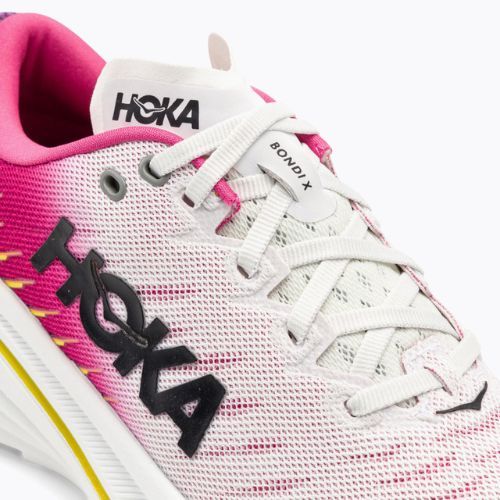 Women's running shoes HOKA Bondi X blanc de blanc/pink yarrow