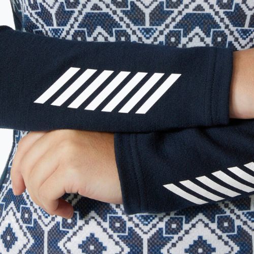 Women's thermal active sweatshirt Helly Hansen Lifa Merino Midweight Graphic Crew navy star pixel