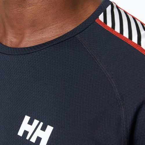Men's Helly Hansen Lifa Active Stripe Crew thermal sweatshirt navy