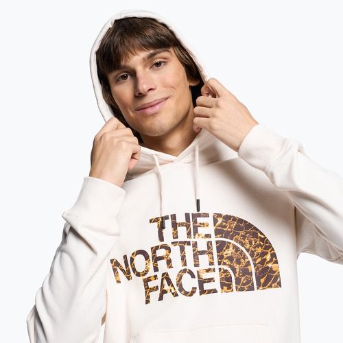 Men's The North Face Standard Hoodie gardenia white/coal brown water distortion print