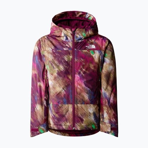 The North Face Freedom Insulated boysenberry paint lightening small print children's ski jacket