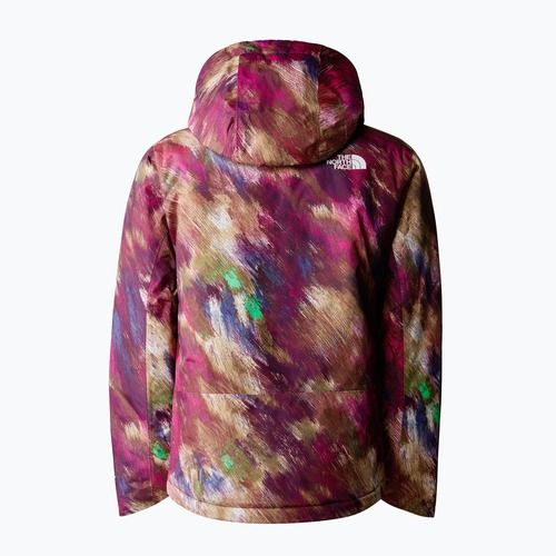 The North Face Freedom Insulated boysenberry paint lightening small print children's ski jacket