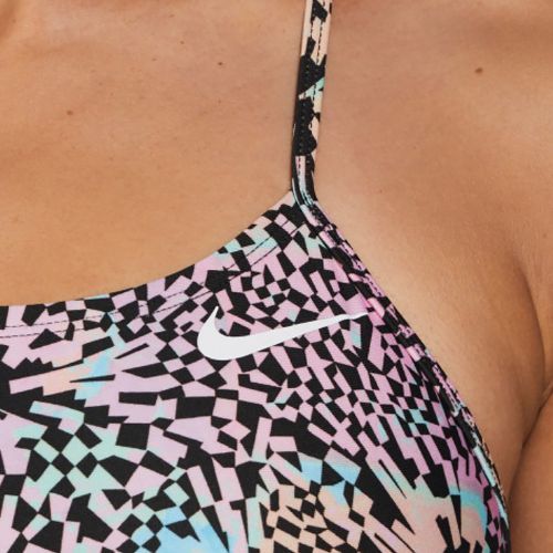Women's one-piece swimsuit Nike Hydrastrong Multi Print pink bloom