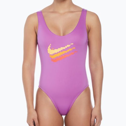 Women's one-piece swimsuit Nike Multi Logo U-Back fuchsia dream