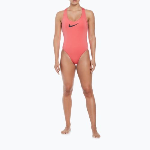 Women's one-piece swimsuit Nike Logo Tape sea coral