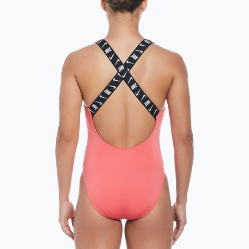 Women's one-piece swimsuit Nike Logo Tape sea coral