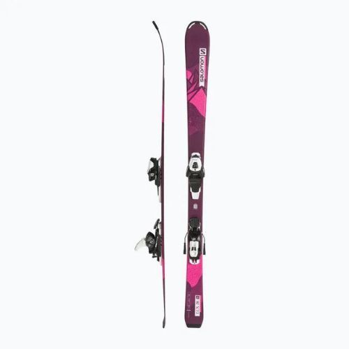Children's downhill skis Salomon Lux Jr M + L6 bordeau/pink