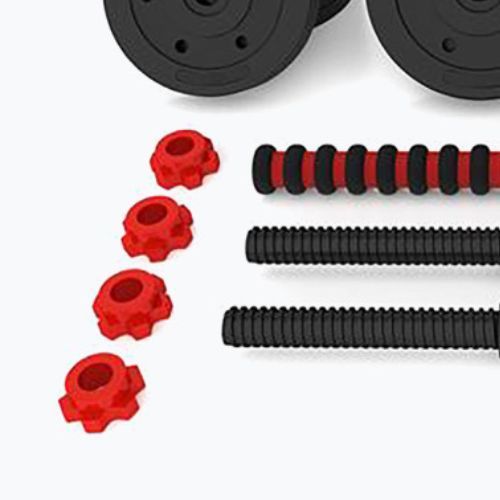 HMS SGP20 20kg black/red dumbbell set with barbell connection