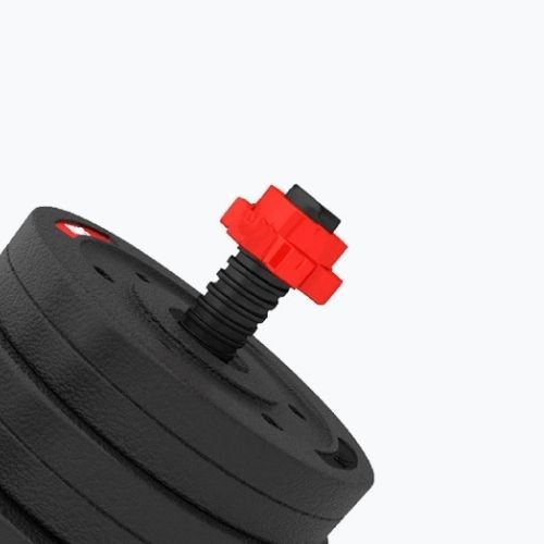 HMS SGP30 30kg black/red dumbbell set with barbell connection