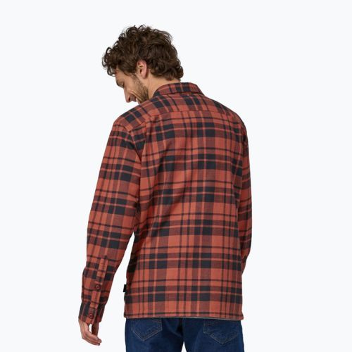 Men's Patagonia Organic Cotton MW Fjord Flannel shirt ice caps/burl red
