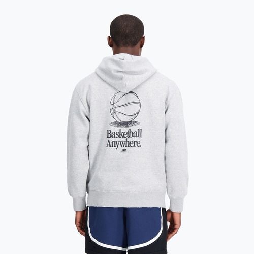 Men's New Balance Hoops Fleece Hoodie athletic grey