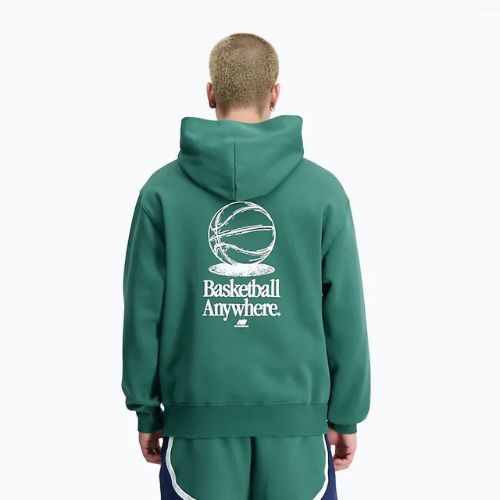 Men's New Balance Hoops Fleece Hoodie team forest green