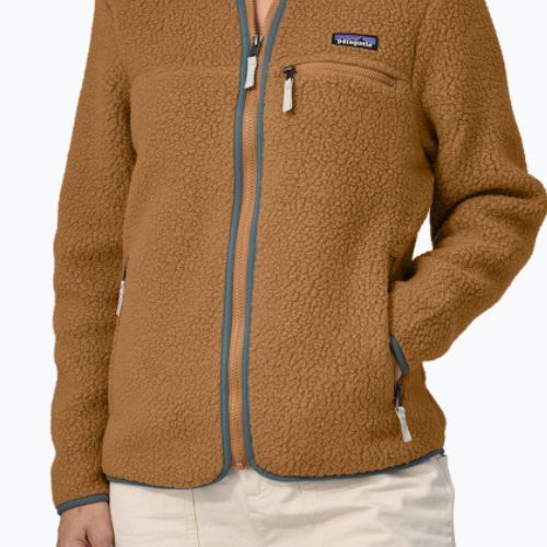 Women's Patagonia Retro Pile nest brown/nouveau green trekking sweatshirt