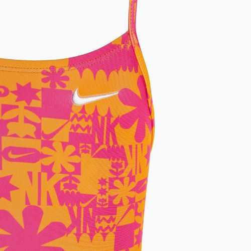 Nike Hydrastrong Lace Up Back total orange children's one-piece swimsuit