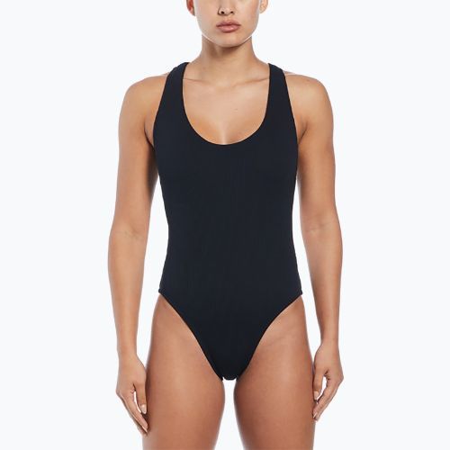 Nike Elevated Essential Pucker Crossback one-piece swimsuit black