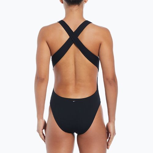 Nike Elevated Essential Pucker Crossback one-piece swimsuit black