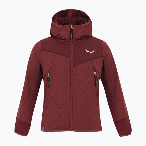 Salewa children's trekking sweatshirt Agner Melange PL FZ Hoody syrah