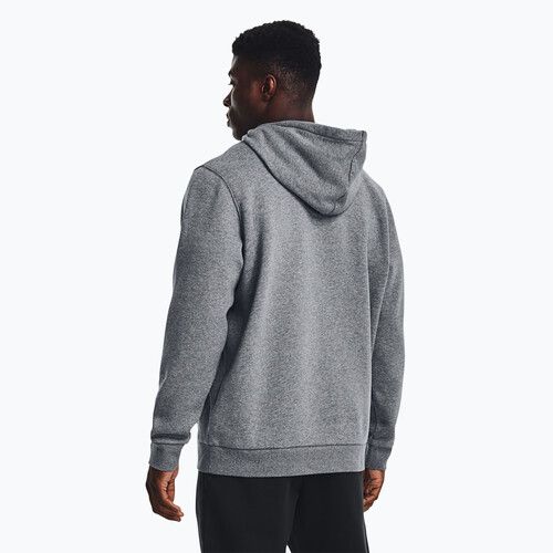 Men's Under Armour Essential Fleece Hoodie pitch gray medium heather/white