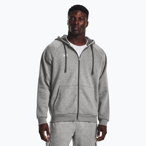 Men's Under Armour Rival Fleece FZ Hoodie castlerock light heather/white