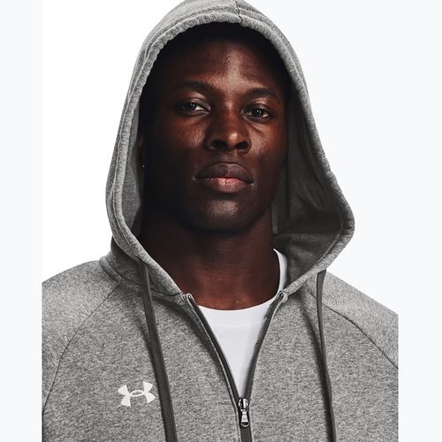 Men's Under Armour Rival Fleece FZ Hoodie castlerock light heather/white