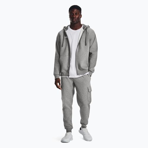 Men's Under Armour Rival Fleece FZ Hoodie castlerock light heather/white