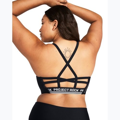 Under Armour Project Rock All Train Crossback black/white fitness bra