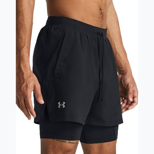 Men's Under Armour Launch 5" 2in1 running shorts black/black/reflective