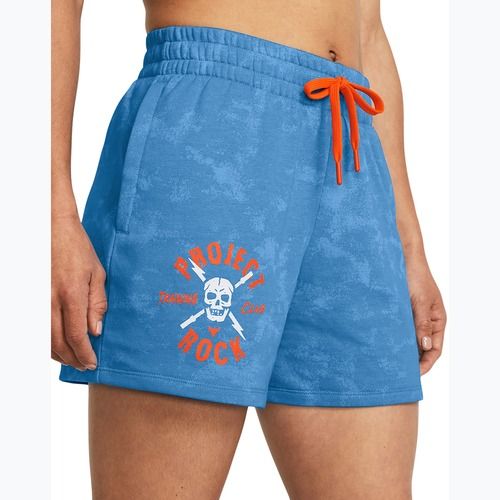 Under Armour Project Rock Underground Terry women's training shorts viral blue/phoenix/white