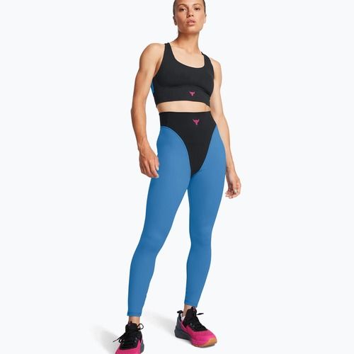 Women's Under Armour Project Rock LG Grind Ankle Leg training leggings black/viral blue/astro pink