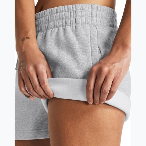 Under Armour Rival Fleece mod gray light heather/white women's training shorts