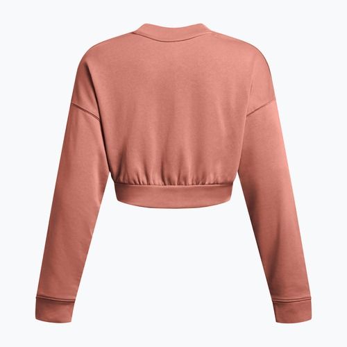 Under Armour women's training sweatshirt Rival Terry Os Crop Crew canyon pink/white