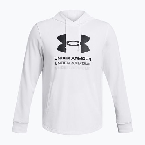 Men's Under Armour Rival Terry Graphic Hood white/black sweatshirt