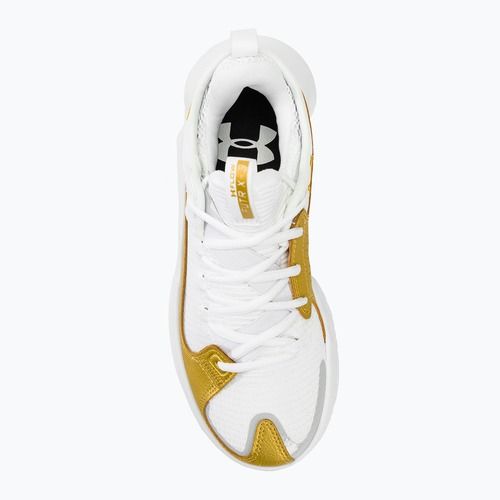 Under Armour Flow Futr X3 basketball shoes white/white/metallic gold