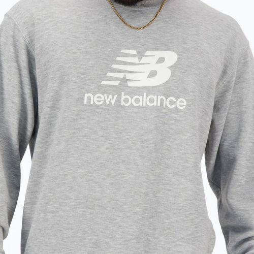 Men's New Balance Stacked Logo French Terry Crew athletic grey sweatshirt