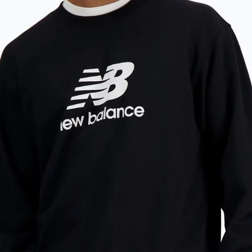 Men's New Balance Stacked Logo French Terry Crew sweatshirt black