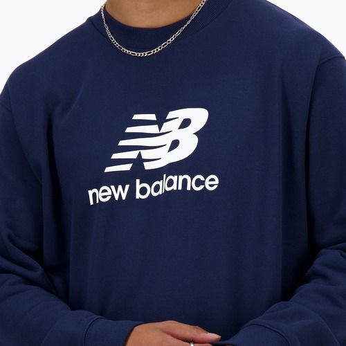 Men's New Balance Stacked Logo French Terry Crew nb navy sweatshirt