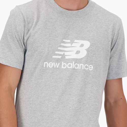 Men's New Balance Stacked Logo athletic grey T-shirt