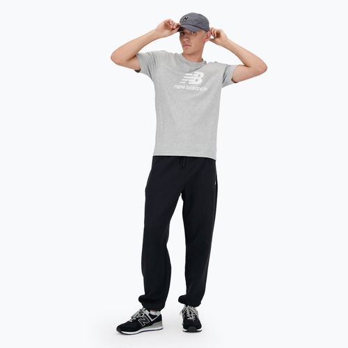 Men's New Balance Stacked Logo athletic grey T-shirt