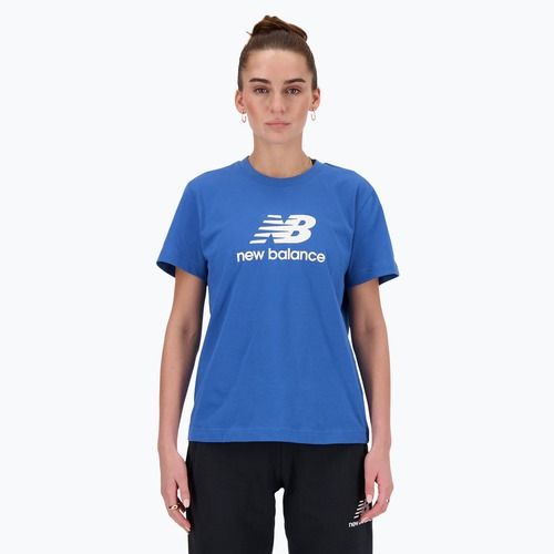Women's New Balance Jersey Stacked Logo T-Shirt blueagat