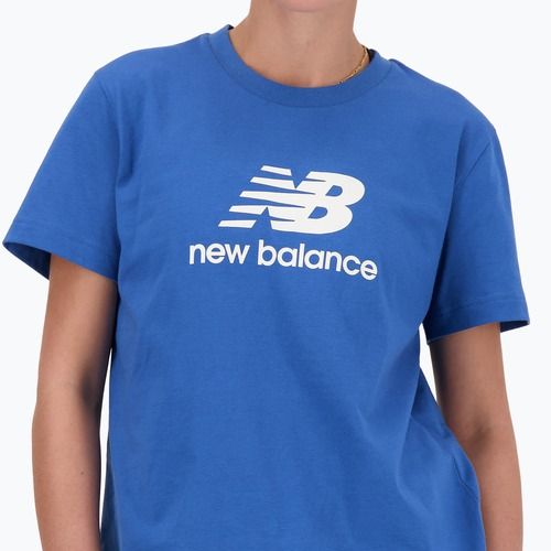 Women's New Balance Jersey Stacked Logo T-Shirt blueagat